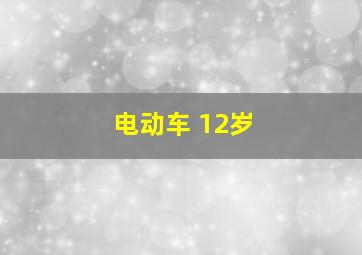 电动车 12岁